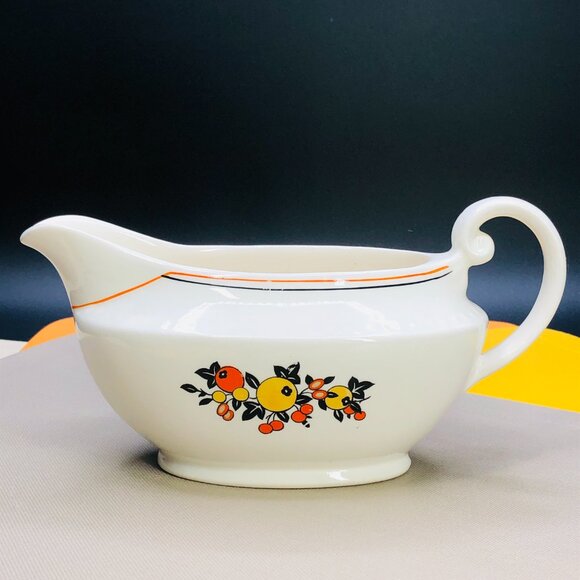 Vintage 40s SWINNERTONS Staffordshire England Majestic Vellum Gravy Boat - Picture 2 of 13